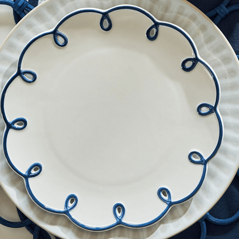 Squiggle Set of 4 Starter Plates, D19cm, Navy