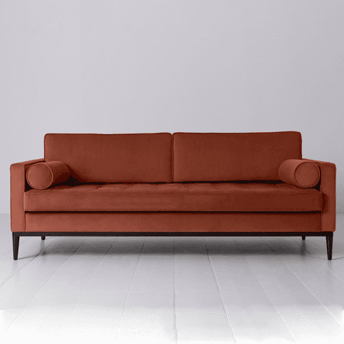 Image showing the Model 02 Velvet 3 Seater Sofa, Brick product.