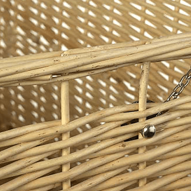 Buff Willow Picnic Hamper with Leather Straps