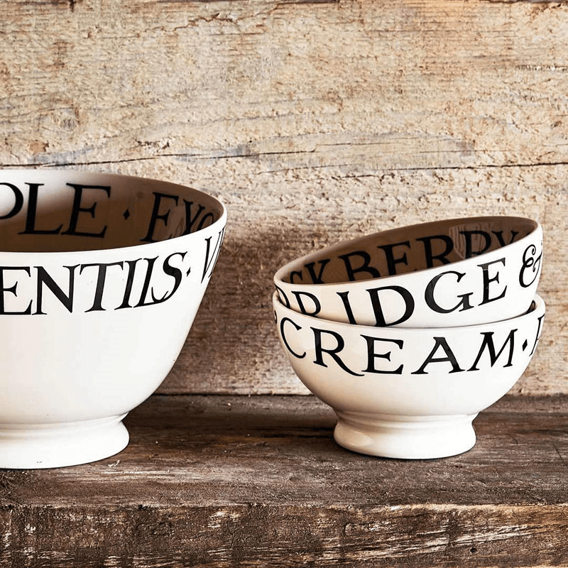 Black Toast French Bowl, D12.5cm, Cream