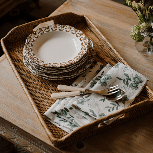 Image showing the Rattan Serving Trays, Large, Natural product.