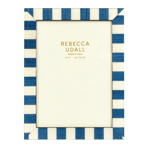 Image showing the Delilah Stripe Photo Frame, 5x7", Navy product.