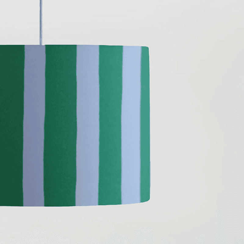 Stripe Drum Shade, 35cm, Blue & Green