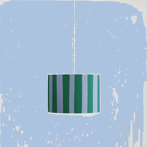 Image showing the Stripe Drum Shade, 35cm, Blue & Green product.