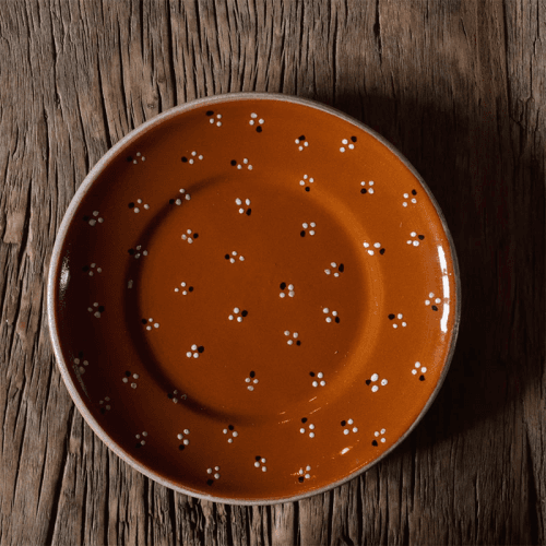 Image showing the Dotty Set of 4 Side Plates, D19.5cm, Terracotta product.