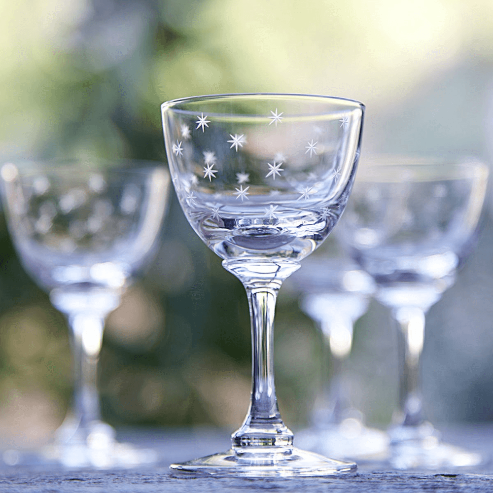 Stars Set of 6 liqueur glasses, 80ml, Crystal