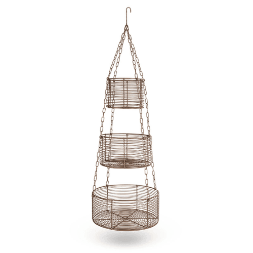 Image showing the Inkollu Hanging Basket Set, D30cm, Aged Brass product.