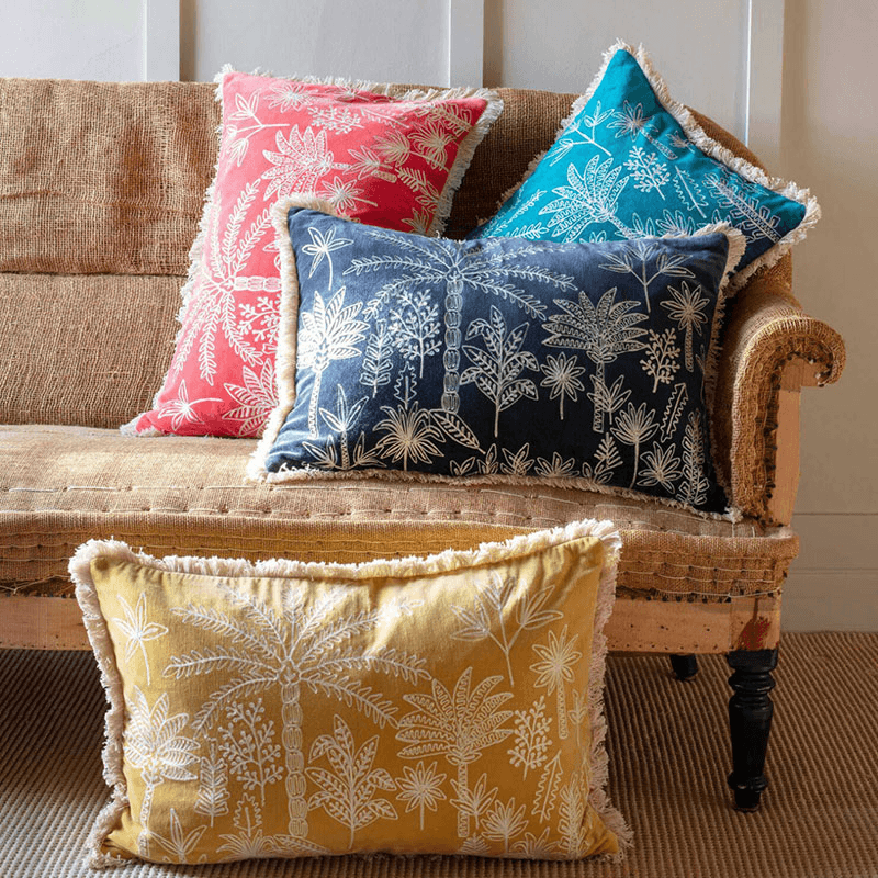 Jungle Cushion, 40 x 60cm, Navy