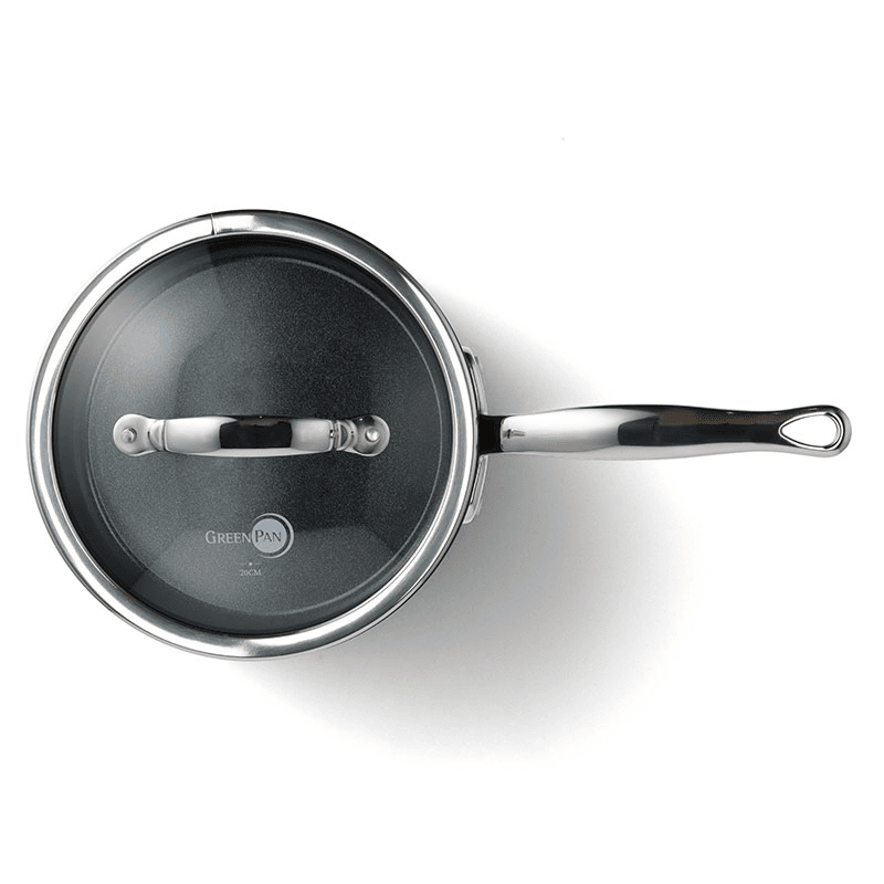 Barcelona Pro Non-Stick Saucepan with Lid, 18, Black