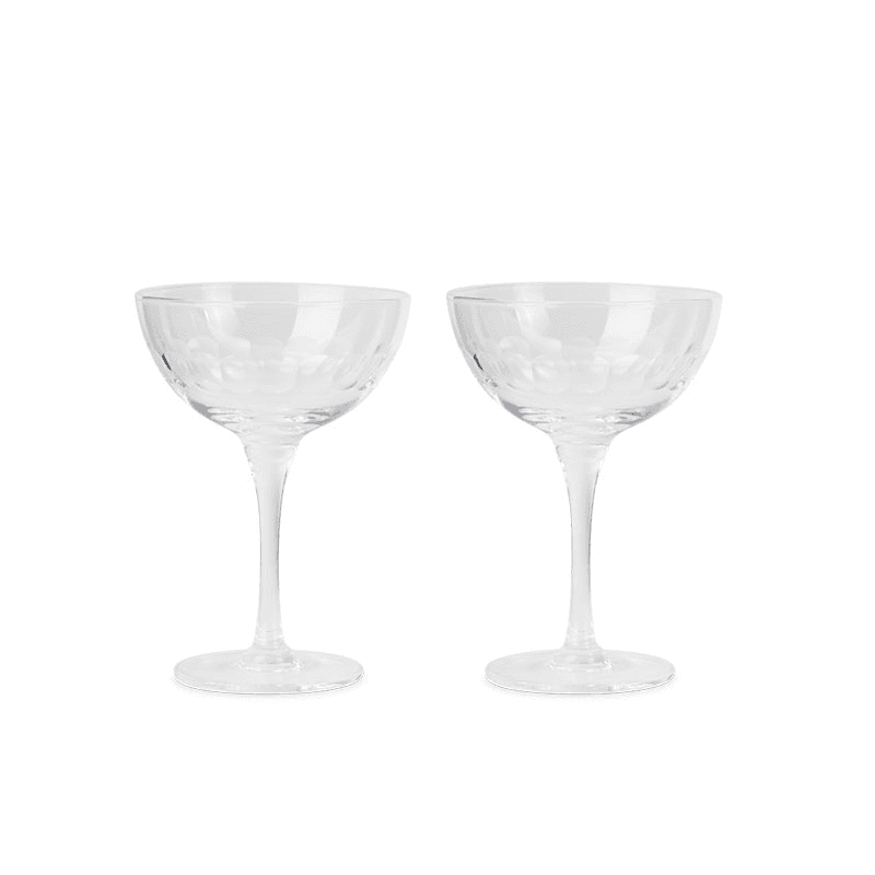 Bethnal Set of 2 Champagne Coupes, H21cm