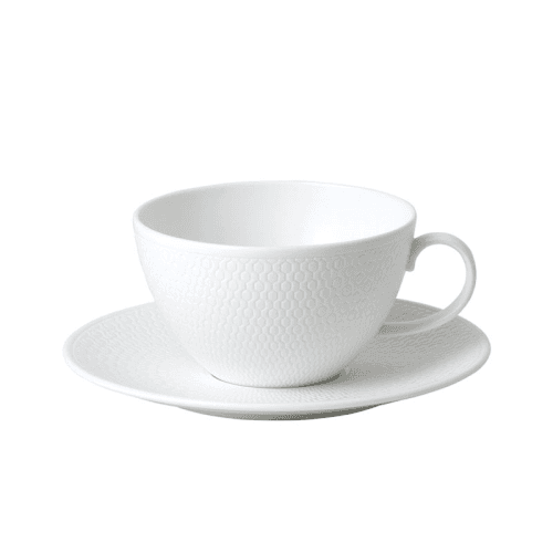 Image showing the Gio Teacup and saucer, White/ Bone China product.