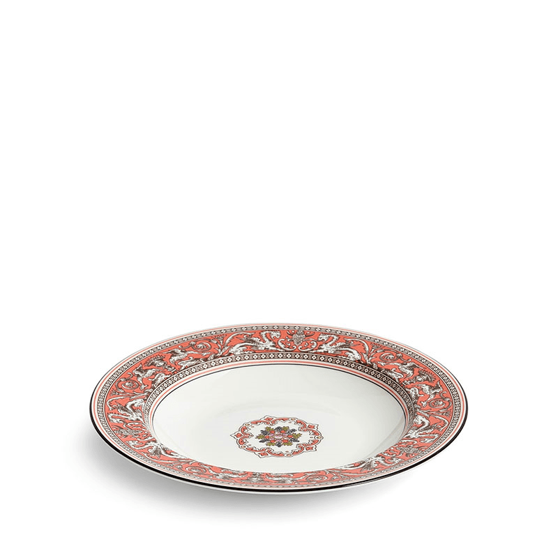 Florentine Rim Soup Bowl, D22.8cm, Salmon