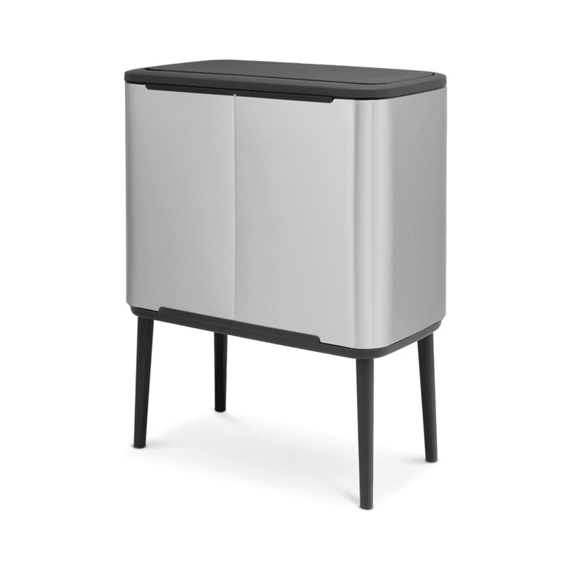Bo Recycling Bin with 2 Inner Buckets, 34L Matt Steel Fingerprint Proof