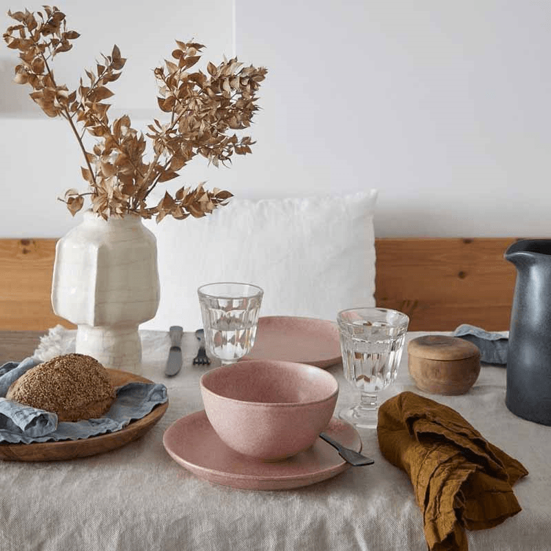 Livia Set of 6 Soup/Cereal Bowls, D15cm, Mauve Rose