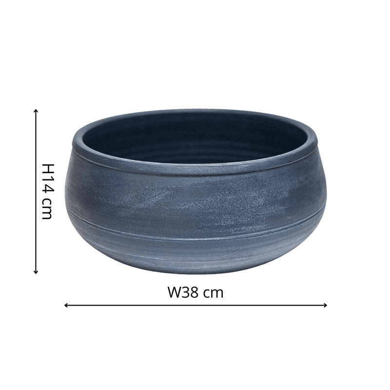 Kew Temperate House Handthrown Statement Bowl, D38cm, Azurite