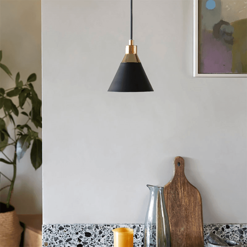Cone Pendant Light, H189cm, Charcoal
