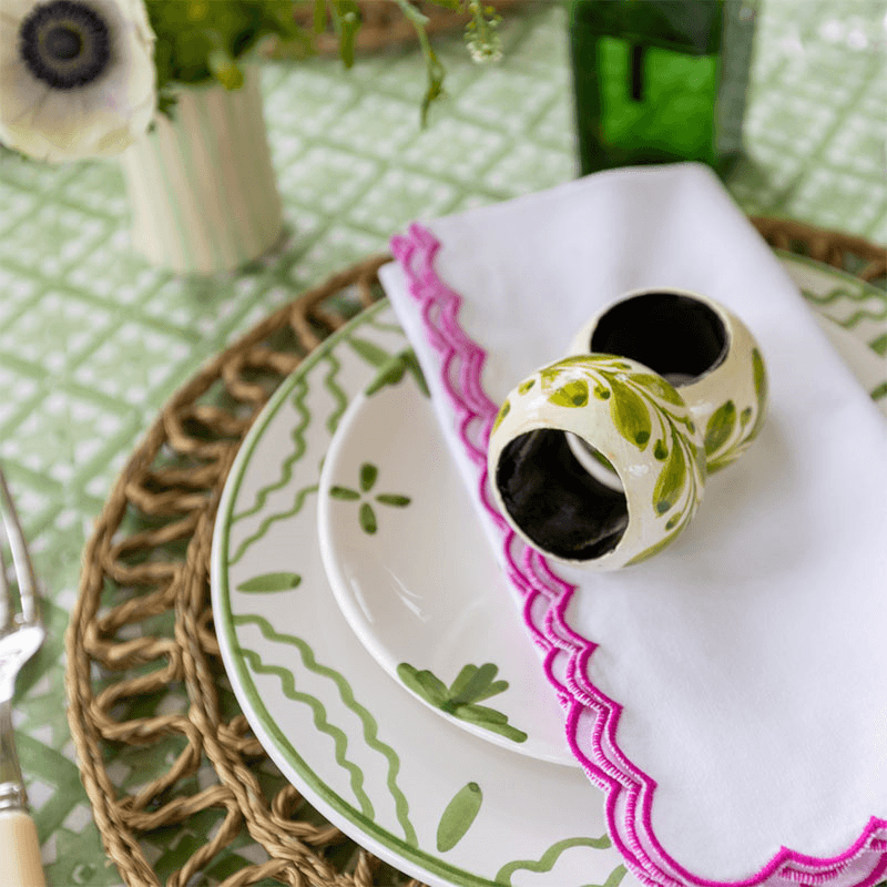 Mini Scallop Napkin, 45 x 45cm, Pink