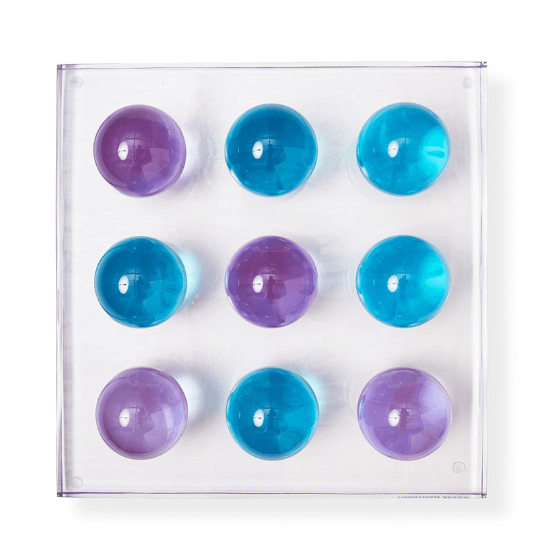 Acrylic Tic Tac Toe Set, 30.5 x 30.5cm, Turquoise & Purple