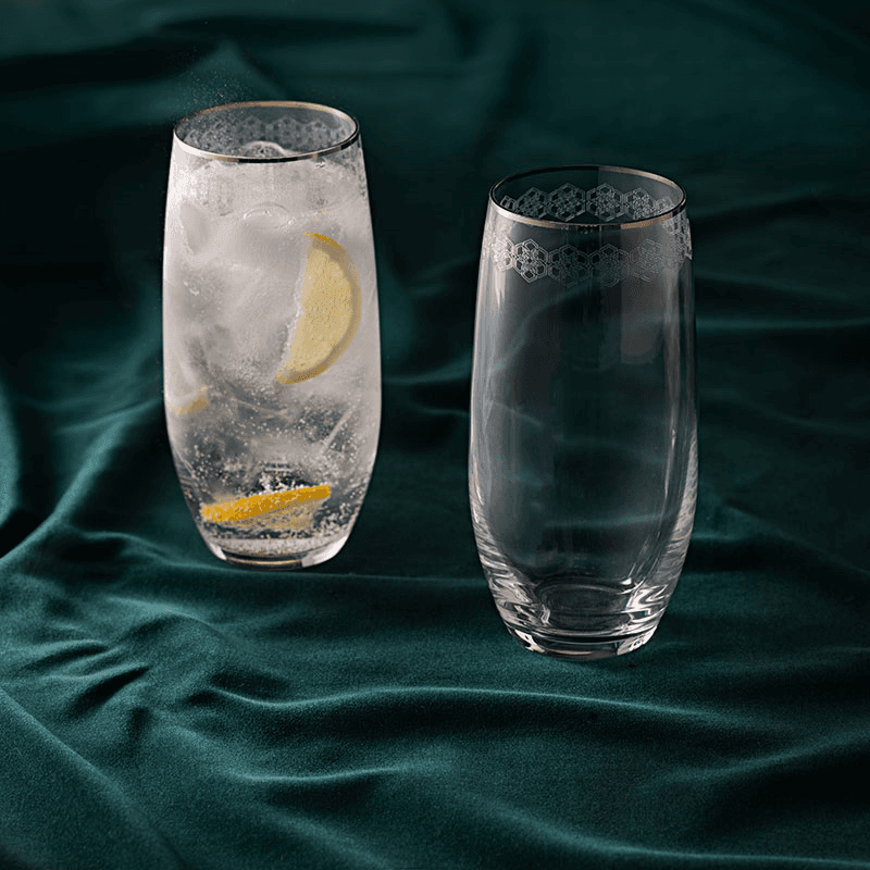 Gatsby Pair of Highball Glasses, 470ml, Clear