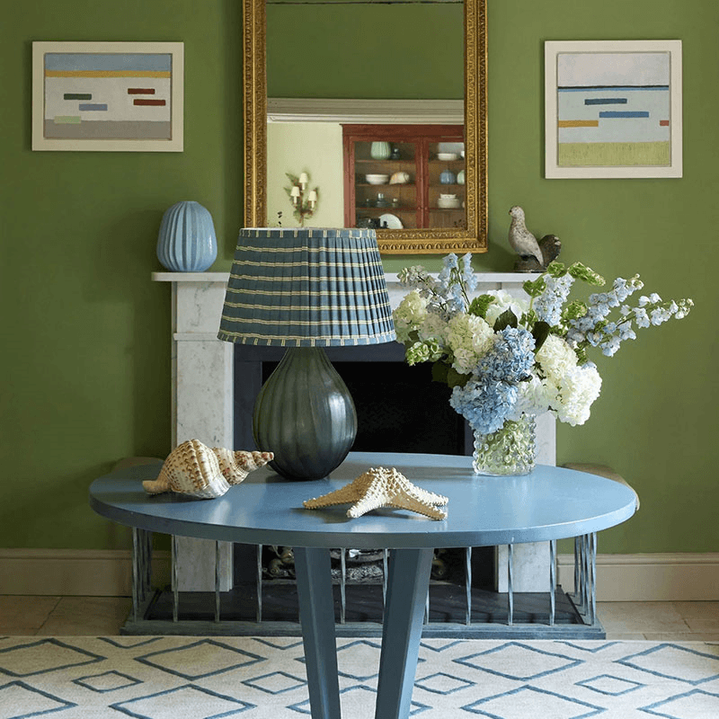 Edo Pleated Shade, D30cm, Blue & Sage Green