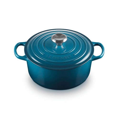 Image showing the Signature Cast Iron Round casserole, Dia24cm - 4.2L, Deep Teal product.