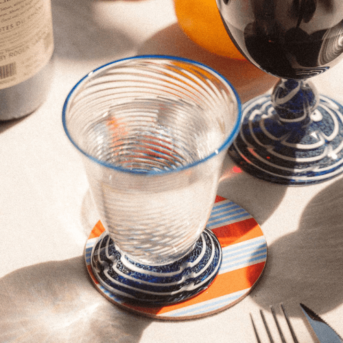 Image showing the Amalfi Stripes Set of 6 Coasters, D10cm, Multi product.