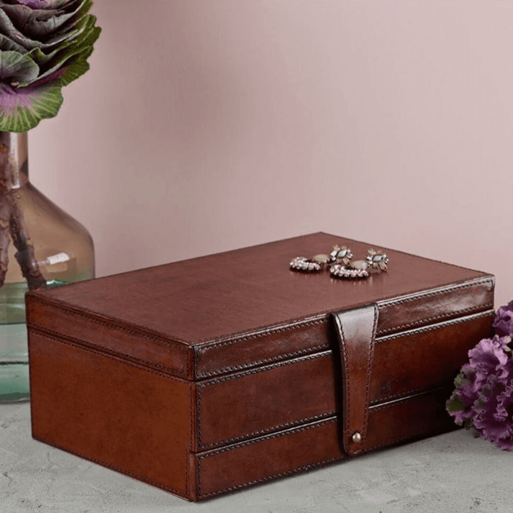 Jewellery Box, Leather, 31 x 20 x 12cm