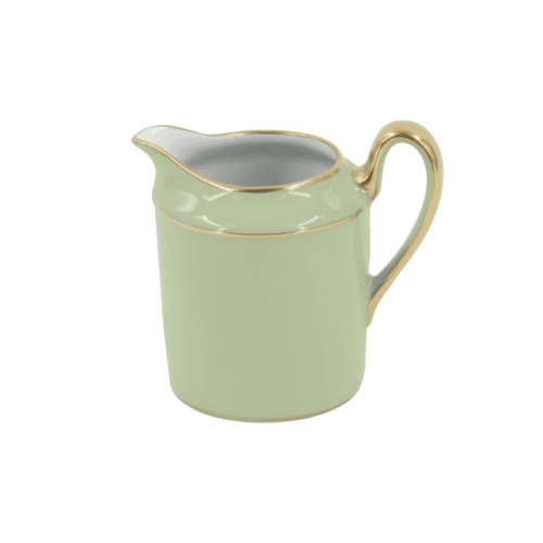 Image showing the Sous Le Soleil Empire Cream Jug, 150ml, Matt Gold Classic Pastel Green product.