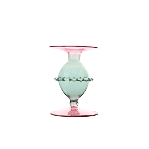 Image showing the Pharaoh Candlestick, H13cm, Green/Pink product.