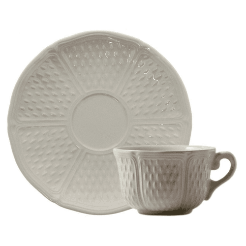 Image showing the US Teacup & Saucer, Pont aux Choux, Blanc, 16cm, Set of 2 product.