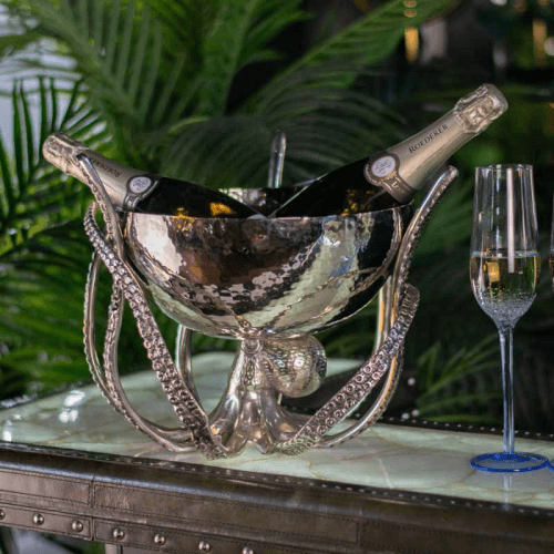 Image showing the Octopus Bowl, H26.5cm, Silver product.