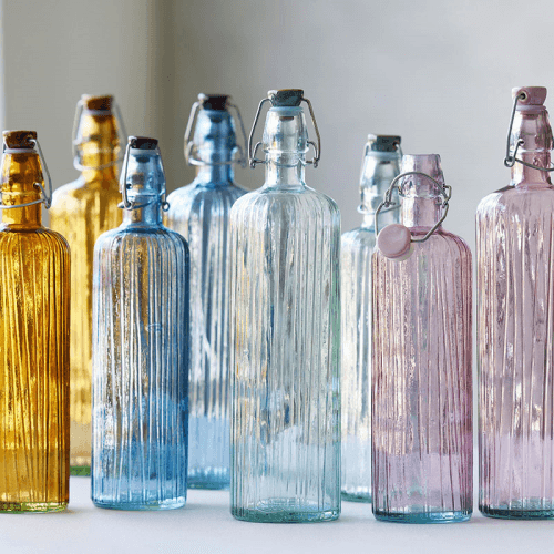Image showing the Kusintha Glass Water Bottle, 1.2l, Amber product.