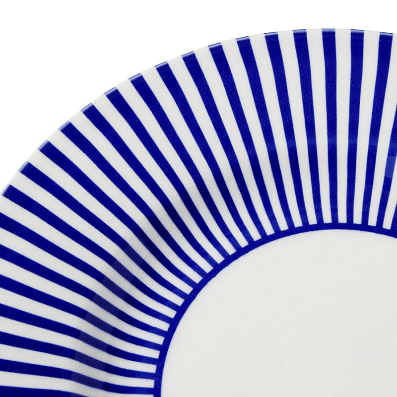 Stecatto Set of 4 Salad Plates, D22cm, White and Blue
