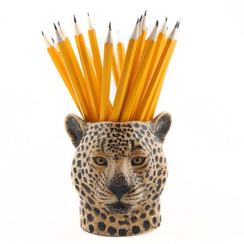 Image showing the Leopard Pencil Pot, H11cm, Yellow product.