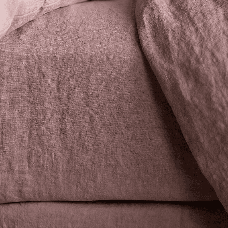 Linen Duvet Cover, King, Vintage Rose