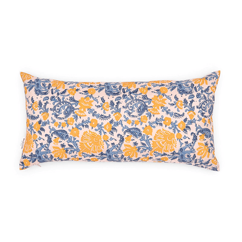 Shanaya Reversible Bolster Cushion, 42cm x 26cm, Blue / Red