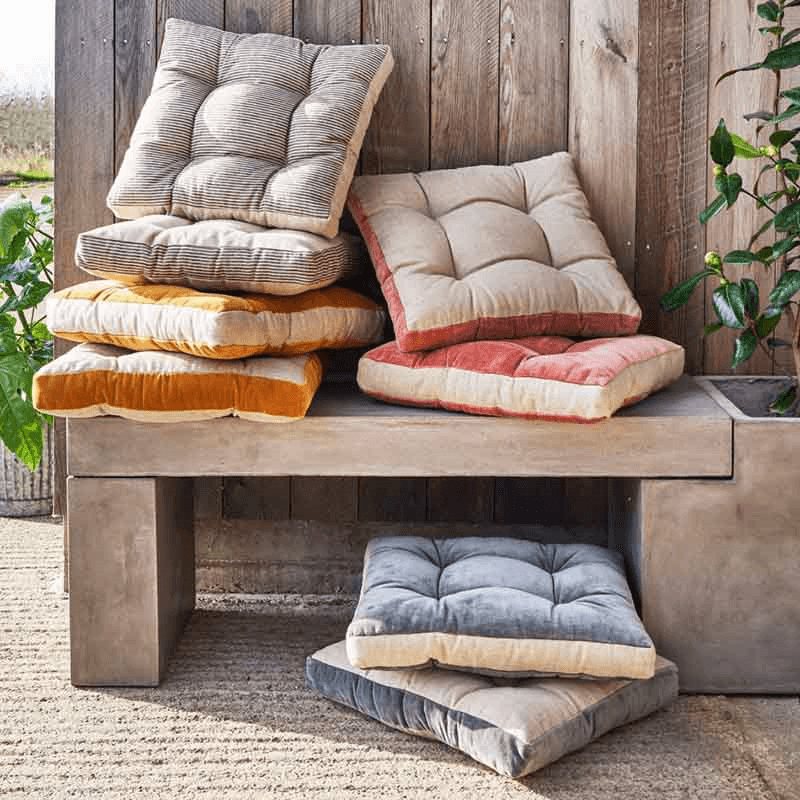Cushioned Seat Pad, L40 x W40cm, Natural and Pink