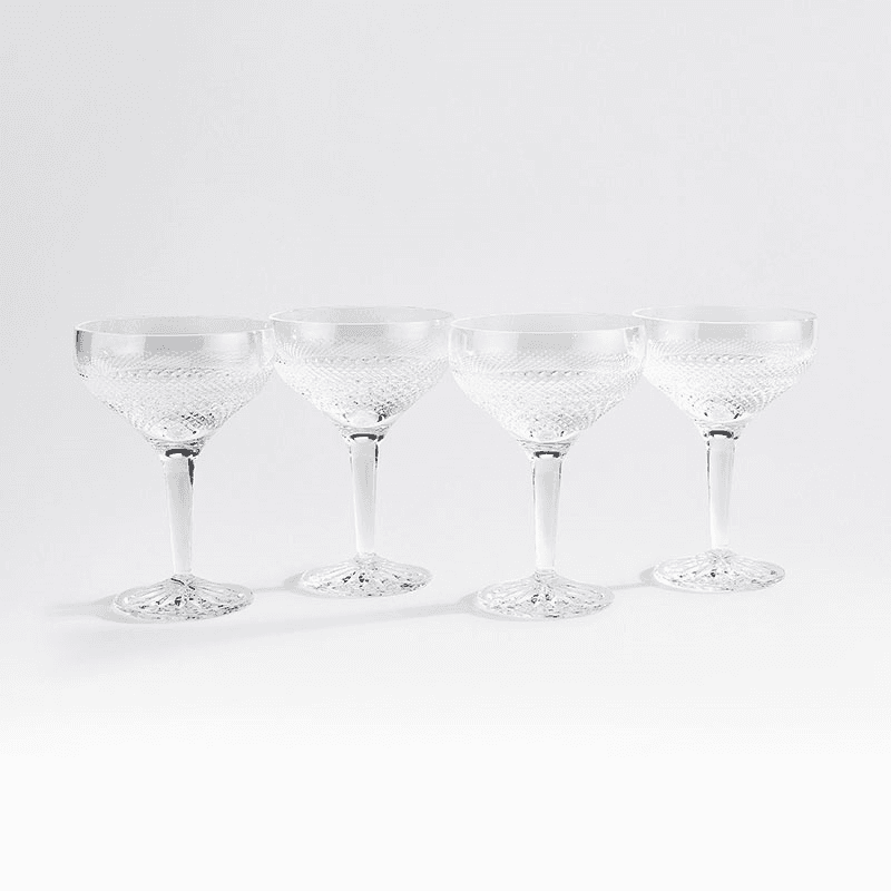Huxley Set of 4 Coupe Glasses, 180ml, Clear