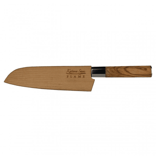 Image showing the Flame Santoku Knife, 18cm, Olive Wood product.