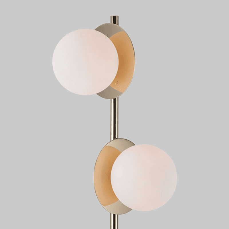 Disk Opal Floor Lamp, H167cm, Brass