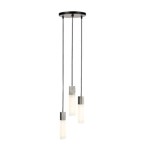 Image showing the Basalt Triple pendant & bulb, L400 x D25cm, Stainless Steel product.