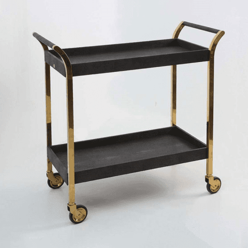 Image showing the Woodstock Drinks Trolley, Seal Brown Shagreen product.