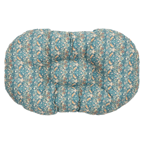 Image showing the Strawberry Thief Oval Pet Bed, Green product.