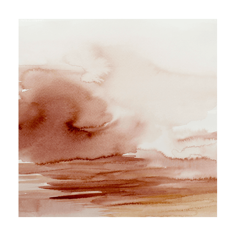 Warm Skies 2 Square Signed Print, 30 x 30cm, Coral