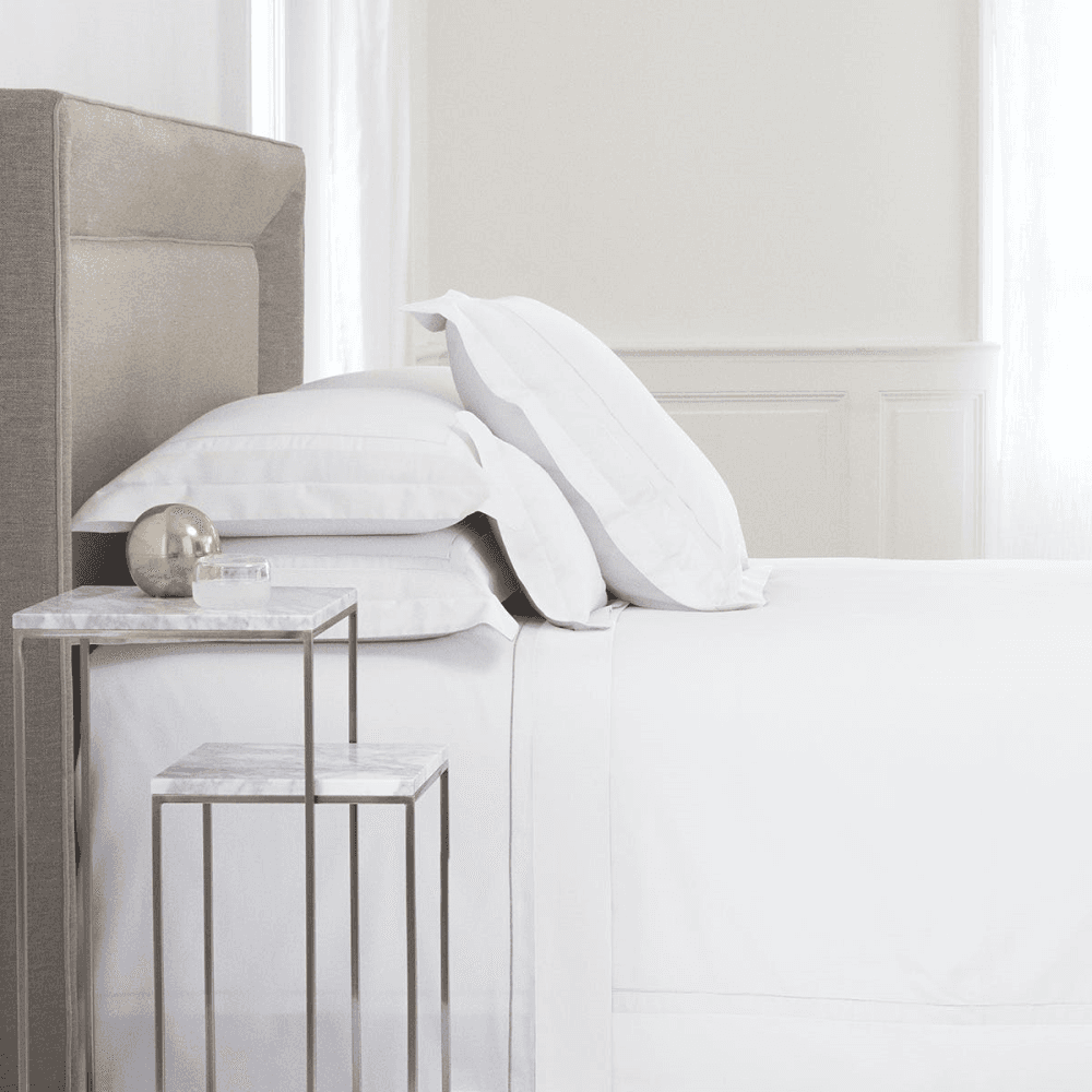 Lutece - 300 Thread Count Egyptian Cotton Sateen King/super king flat sheet, 270 x 295cm, Blanc
