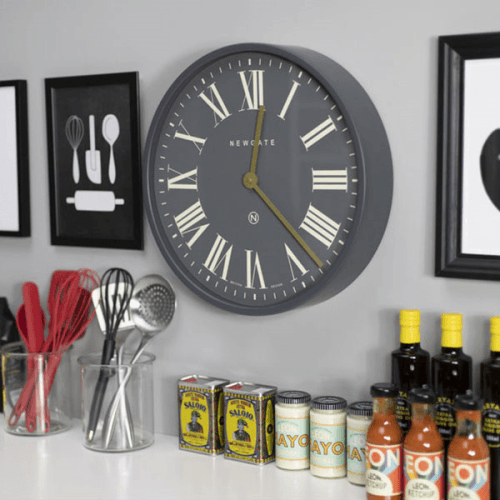 Mr Butler Wall Clock, D45cm, Moonstone Grey/Cream