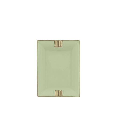 Image showing the Sous Le Soleil Ashtray, W9.5 x L11cm, Matt Gold Classic Pastel Green product.