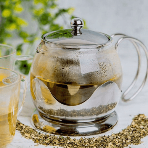 Image showing the Izmir La Cafetière Izmir Polished Steel Glass Infuser Teapots, Four Cup, 4 Cup, Polished Stainless Steel product.