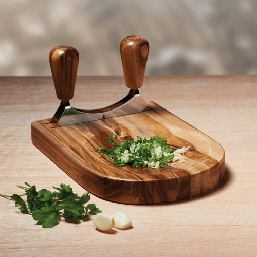 Image showing the Natural Elements Mezzaluna set, 25 x 18cm, Acacia Wood product.