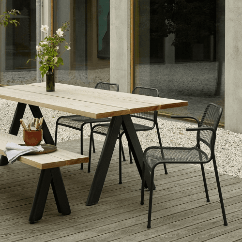 Image showing the Overlap Table, L220 x W90 x H74cm, Anthracite Black product.